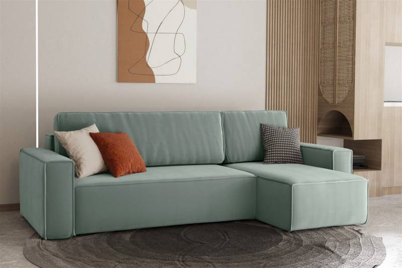 Fun Möbel Ecksofa Ecksofa MARIS mit Ottomane in Stoff Swing, mit Schlaffunktion, Rundumbezug von Fun Möbel