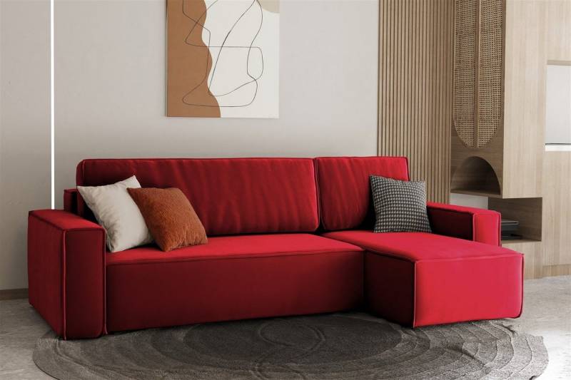 Fun Möbel Ecksofa Ecksofa MARIS mit Ottomane in Stoff Swing, mit Schlaffunktion, Rundumbezug von Fun Möbel
