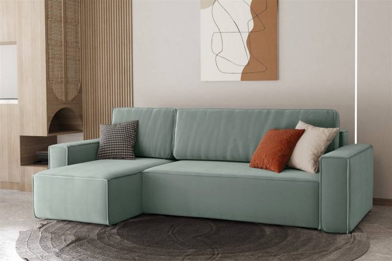 Fun Möbel Ecksofa Ecksofa MARIS mit Ottomane in Stoff Swing, mit Schlaffunktion, Rundumbezug von Fun Möbel