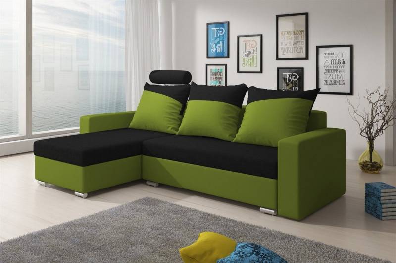 Fun Möbel Ecksofa Ecksofa NORA mit Ottomane und Schlaffunktion, mit Bettkästen Fun Möbel Ecksofa Ecksofa NORA mit Ottomane und Schlaffunktion, mit Bettkästen von Fun Möbel