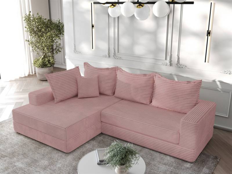 Fun Möbel Ecksofa Ecksofa OSKAR mit Ottomane in Stoff Tilia, inkl. 4 Rückenkissen und 1 Zierkissen von Fun Möbel
