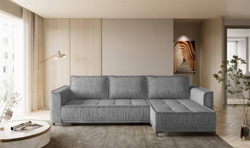 Fun Möbel Ecksofa Ecksofa Schlafsofa FUN ARGUS mit Ottomane in Stoff Terra, inkl. Bettkasten, Rundumbezug und ausziehbare Liegefläche von Fun Möbel