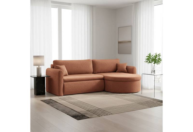 Fun Möbel Ecksofa Ecksofa Schlafsofa FUN HERNAN, Rundumbezug, inkl. Bettkasten und 2 x Zierkissen von Fun Möbel