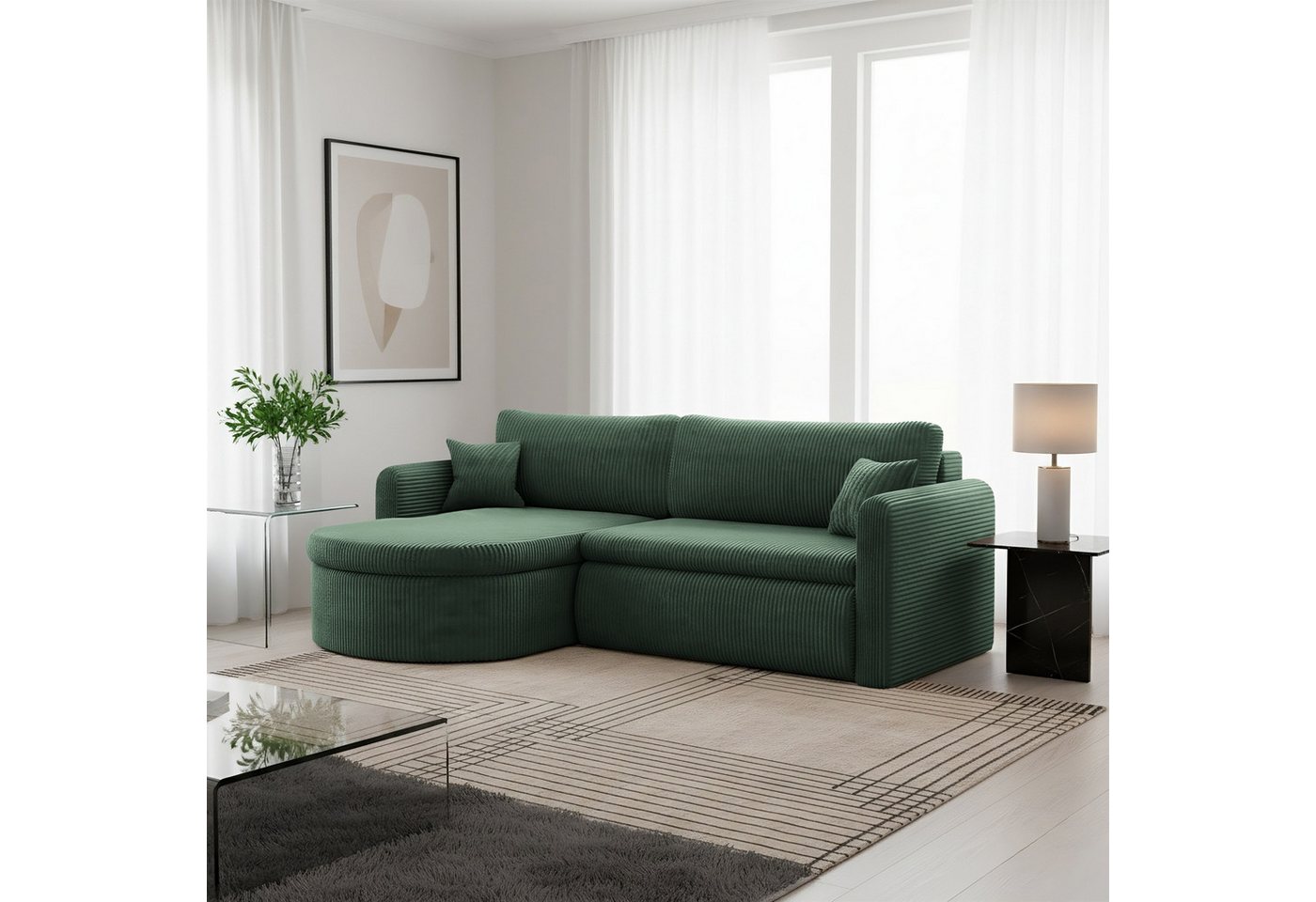 Fun Möbel Ecksofa Ecksofa Schlafsofa FUN HERNAN, Rundumbezug, inkl. Bettkasten und 2 x Zierkissen Fun Möbel Ecksofa Ecksofa Schlafsofa FUN HERNAN, Rundumbezug, inkl. Bettkasten und 2 x Zierkissen von Fun Möbel