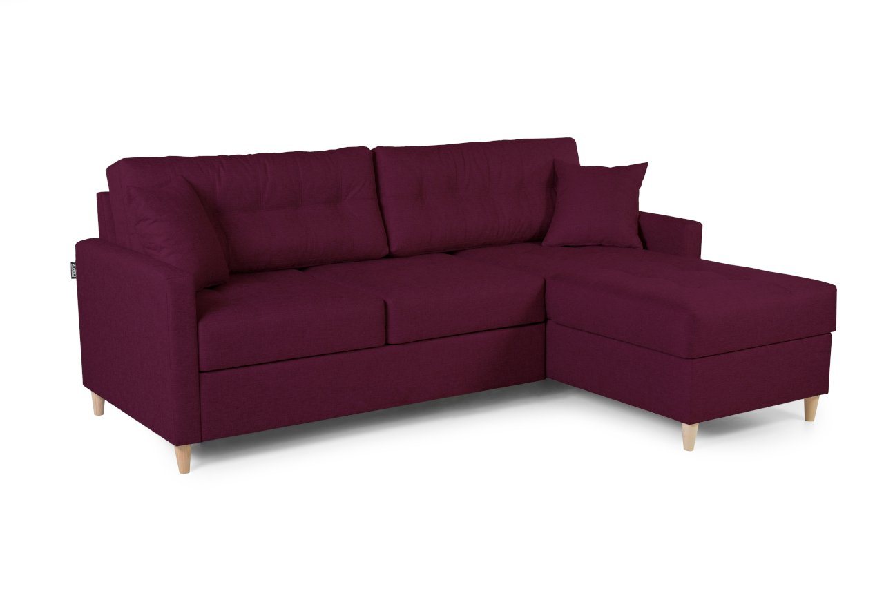 Fun Möbel Ecksofa Ecksofa Schlafsofa MOLDE mit Ottomane in Stoff, mit Schlaffunktion, inkl. 2 Zierkissen von Fun Möbel