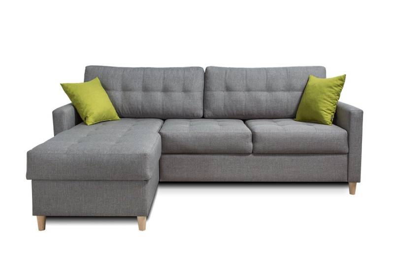 Fun Möbel Ecksofa Ecksofa Schlafsofa MOLDE mit Ottomane in Stoff, mit Schlaffunktion, inkl. 2 Zierkissen von Fun Möbel