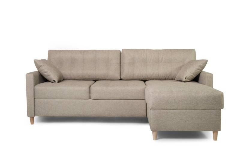 Fun Möbel Ecksofa Ecksofa Schlafsofa MOLDE mit Ottomane in Stoff, mit Schlaffunktion, inkl. 2 Zierkissen von Fun Möbel