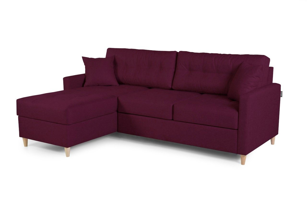 Fun Möbel Ecksofa Ecksofa Schlafsofa MOLDE mit Ottomane in Stoff, mit Schlaffunktion, inkl. 2 Zierkissen von Fun Möbel