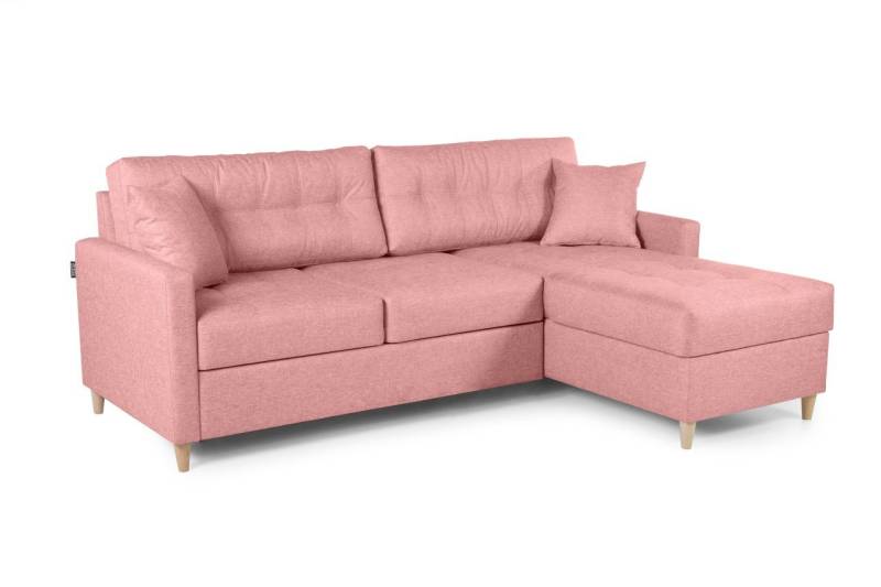 Fun Möbel Ecksofa Ecksofa Schlafsofa MOLDE mit Ottomane in Stoff, mit Schlaffunktion, inkl. 2 Zierkissen von Fun Möbel