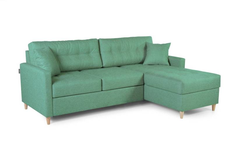 Fun Möbel Ecksofa Ecksofa Schlafsofa MOLDE mit Ottomane in Stoff, mit Schlaffunktion, inkl. 2 Zierkissen von Fun Möbel