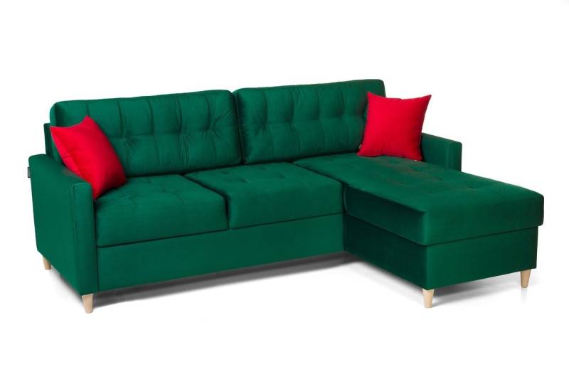 Fun Möbel Ecksofa Ecksofa Schlafsofa MOLDE mit Ottomane in Stoff, mit Schlaffunktion, inkl. 2 Zierkissen von Fun Möbel