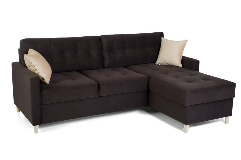 Fun Möbel Ecksofa Ecksofa Schlafsofa MOLDE mit Ottomane in Stoff, mit Schlaffunktion, inkl. 2 Zierkissen von Fun Möbel