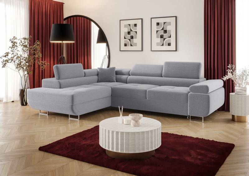 Fun Möbel Ecksofa Schlafsofa MONARO mit Ottomane in Stoff, Bettkasten, Kopfstützen verstellbar Fun Möbel Ecksofa Schlafsofa MONARO mit Ottomane in Stoff, Bettkasten, Kopfstützen verstellbar von Fun Möbel