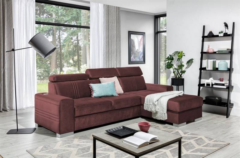 Fun Möbel Ecksofa Ecksofa Schlafsofa NOLAN XS inkl. USB-Anschluss, inkl. Bettkasten, Kopfteil verstellbar, Rundumbezug, Mit USB-Anschluss, Ottomane Rechts oder Links Fun Möbel Ecksofa Ecksofa Schlafsofa NOLAN XS inkl. USB-Anschluss, inkl. Bettkasten, Kopfteil verstellbar, Rundumbezug, Mit USB-Anschluss, Ottomane Rechts oder Links von Fun Möbel