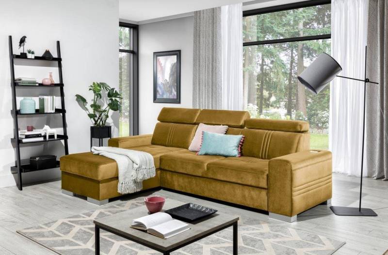Fun Möbel Ecksofa Ecksofa Schlafsofa NOLAN XS inkl. USB-Anschluss, inkl. Bettkasten, Kopfteil verstellbar, Rundumbezug, Mit USB-Anschluss, Ottomane Rechts oder Links Fun Möbel Ecksofa Ecksofa Schlafsofa NOLAN XS inkl. USB-Anschluss, inkl. Bettkasten, Kopfteil verstellbar, Rundumbezug, Mit USB-Anschluss, Ottomane Rechts oder Links von Fun Möbel
