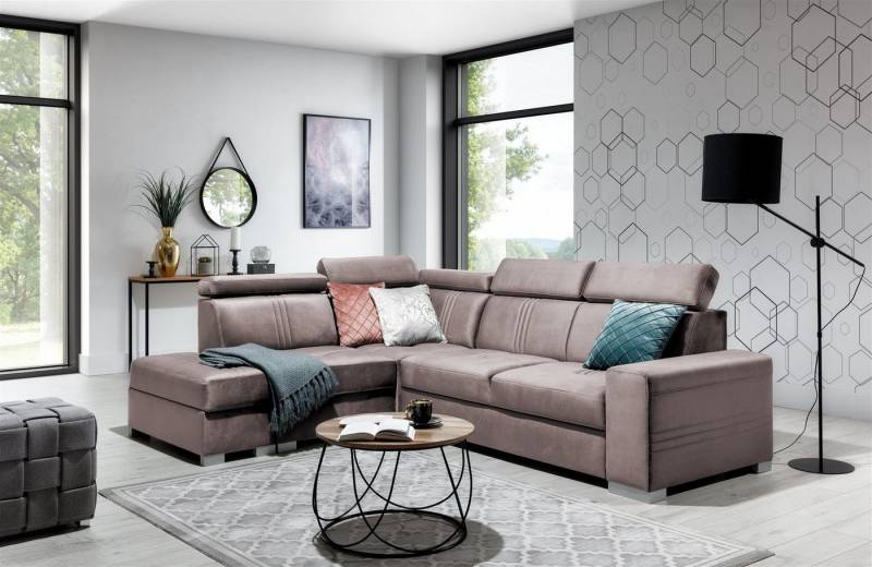 Fun Möbel Ecksofa Ecksofa Schlafsofa NOLAN inkl. USB-Anschluss, inkl. Bettkasten, Kopfteil verstellbar, Rundumbezug, Mit USB-Anschluss, Ottomane Rechts oder Links Fun Möbel Ecksofa Ecksofa Schlafsofa NOLAN inkl. USB-Anschluss, inkl. Bettkasten, Kopfteil verstellbar, Rundumbezug, Mit USB-Anschluss, Ottomane Rechts oder Links von Fun Möbel