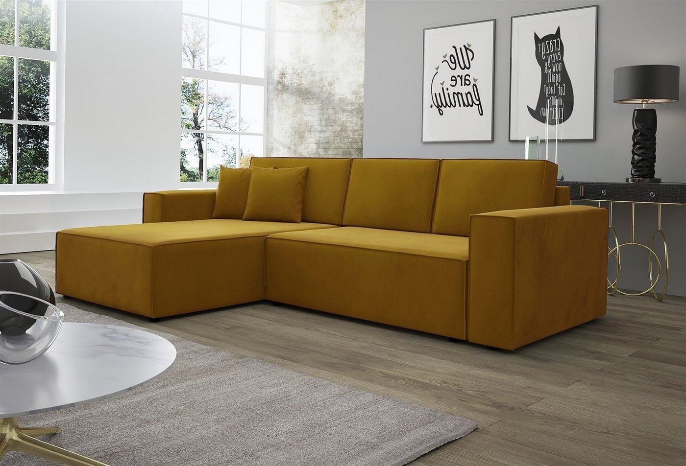Fun Möbel Ecksofa Ecksofa Schlafsofa Sofa CONOR Stoff oder Kunstleder, inkl. Schlaffunktion und Bettkasten, Ottomane Links oder Rechts Fun Möbel Ecksofa Ecksofa Schlafsofa Sofa CONOR Stoff oder Kunstleder, inkl. Schlaffunktion und Bettkasten, Ottomane Links oder Rechts von Fun Möbel