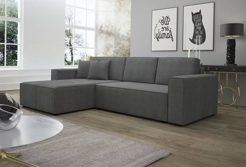 Fun Möbel Ecksofa Ecksofa Schlafsofa Sofa CONOR Stoff oder Kunstleder, inkl. Schlaffunktion von Fun Möbel