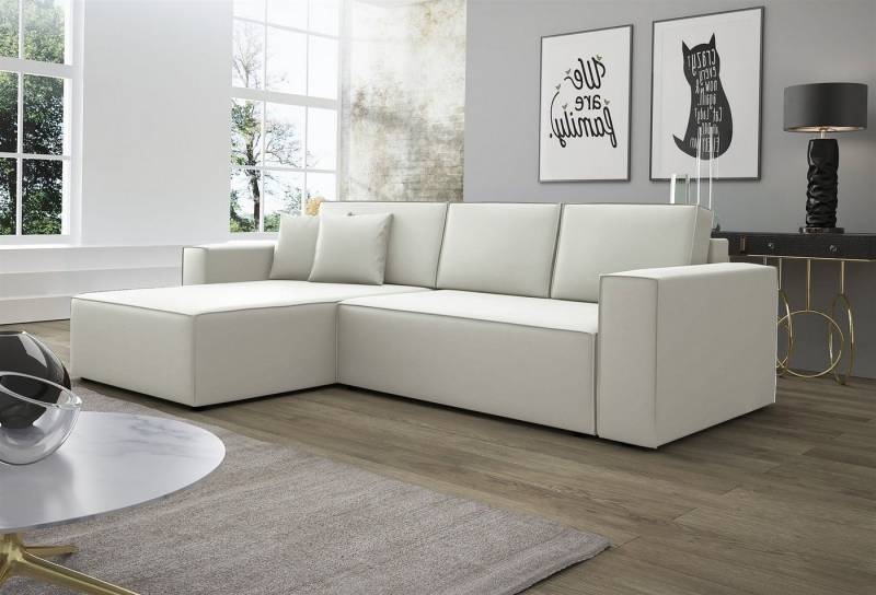 Fun Möbel Ecksofa Ecksofa Schlafsofa Sofa CONOR Stoff oder Kunstleder, inkl. Schlaffunktion von Fun Möbel