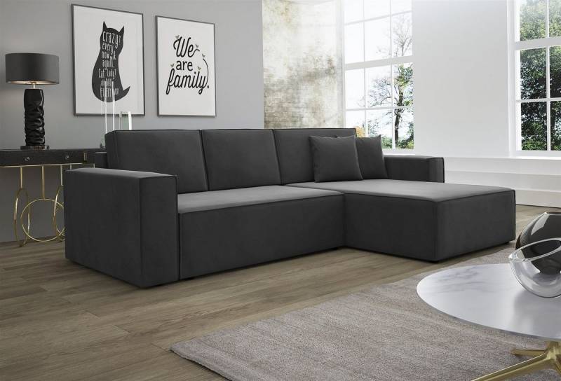 Fun Möbel Ecksofa Ecksofa Schlafsofa Sofa CONOR Stoff oder Kunstleder, inkl. Schlaffunktion von Fun Möbel