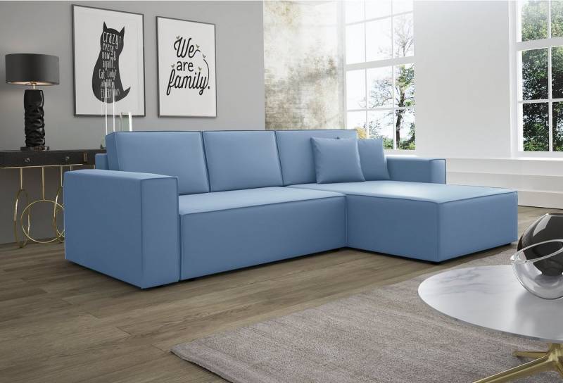Fun Möbel Ecksofa Ecksofa Schlafsofa Sofa CONOR Stoff oder Kunstleder, inkl. Schlaffunktion von Fun Möbel