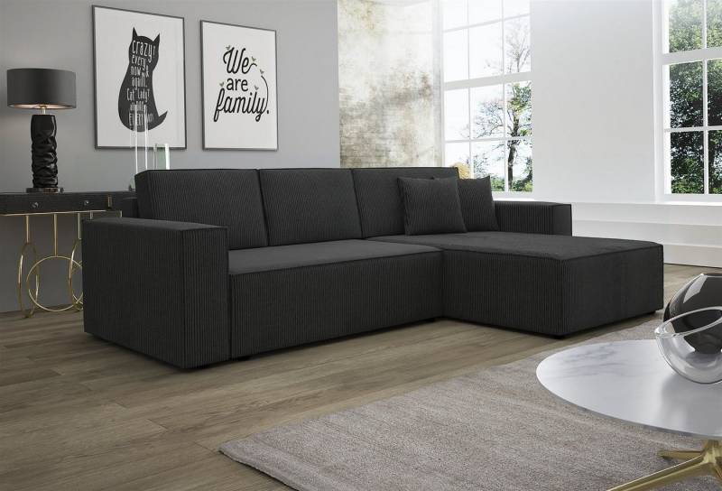 Fun Möbel Ecksofa Ecksofa Schlafsofa Sofa CONOR Stoff oder Kunstleder, inkl. Schlaffunktion von Fun Möbel