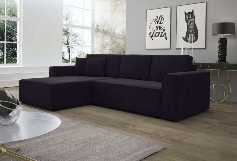 Fun Möbel Ecksofa Ecksofa Schlafsofa Sofa CONOR Stoff oder Kunstleder, inkl. Schlaffunktion von Fun Möbel