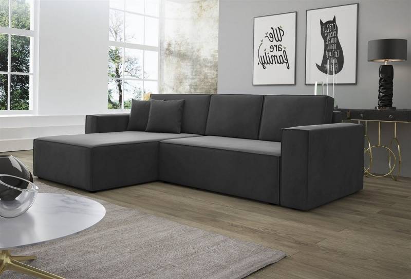 Fun Möbel Ecksofa Ecksofa Schlafsofa Sofa CONOR Stoff oder Kunstleder, inkl. Schlaffunktion von Fun Möbel