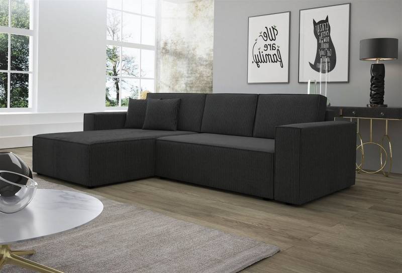 Fun Möbel Ecksofa Ecksofa Schlafsofa Sofa CONOR Stoff oder Kunstleder, inkl. Schlaffunktion von Fun Möbel