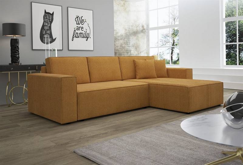 Fun Möbel Ecksofa Ecksofa Schlafsofa Sofa CONOR Stoff oder Kunstleder, inkl. Schlaffunktion von Fun Möbel