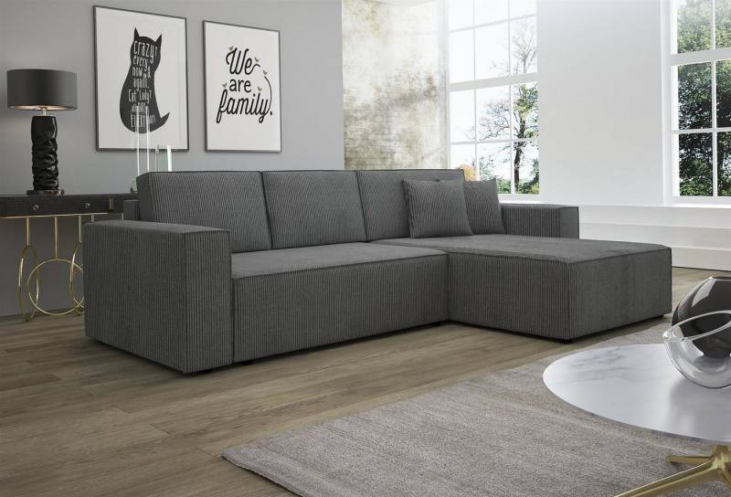 Fun Möbel Ecksofa Ecksofa Schlafsofa Sofa CONOR Stoff oder Kunstleder, inkl. Schlaffunktion von Fun Möbel