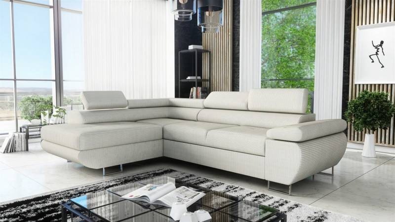 Fun Möbel Ecksofa Ecksofa Sofa ELON in Stoff Scala mit Schlaffunktion und Ottomane, Rundumbezug Fun Möbel Ecksofa Ecksofa Sofa ELON in Stoff Scala mit Schlaffunktion und Ottomane, Rundumbezug von Fun Möbel