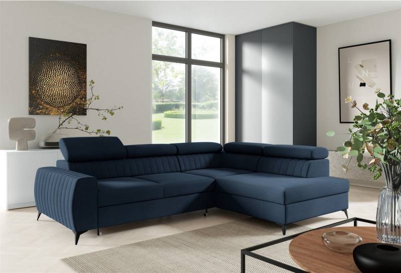 Fun Möbel Ecksofa Ecksofa Sofa TORONTO Stoff Element mit Schlaffunktion, Rundumbezug von Fun Möbel