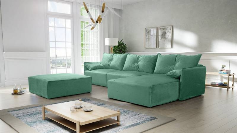 Fun Möbel Ecksofa HUNTER Ottomane Rechts oder Links inkl. Schlaffunktion, wahlweise mit oder ohne Couchhocker von Fun Möbel