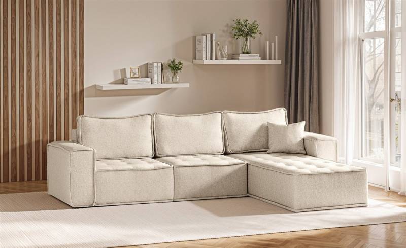 Fun Möbel Ecksofa Modulsofa 3-teilig SANDE in Stoff, Alle Module zu System SANDE sind auch Einzel erhältlich, Rundumbezug von Fun Möbel