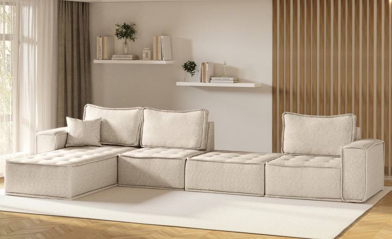 Fun Möbel Ecksofa Modulsofa 4-teilig SANDE XL in Stoff, Alle Module zu System SANDE sind auch Einzel erhältlich, Rundumbezug von Fun Möbel
