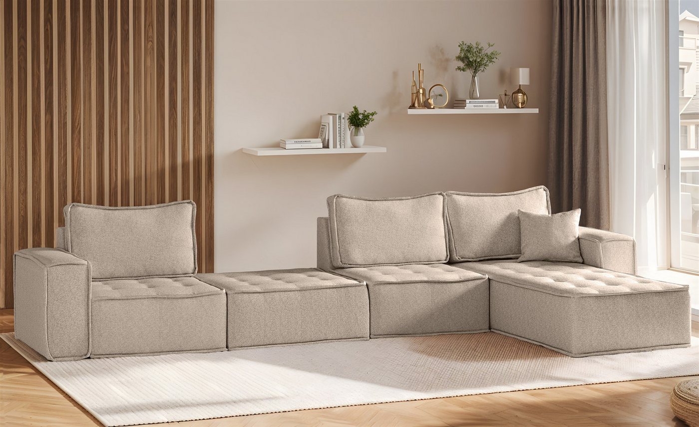 Fun Möbel Ecksofa Modulsofa 4-teilig SANDE XL in Stoff, Alle Module zu System SANDE sind auch Einzel erhältlich, Rundumbezug Fun Möbel Ecksofa Modulsofa 4-teilig SANDE XL in Stoff, Alle Module zu System SANDE sind auch Einzel erhältlich, Rundumbezug von Fun Möbel