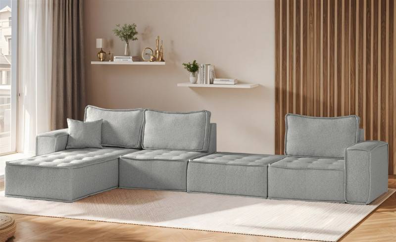 Fun Möbel Ecksofa Modulsofa 4-teilig SANDE XL in Stoff, Alle Module zu System SANDE sind auch Einzel erhältlich, Rundumbezug von Fun Möbel