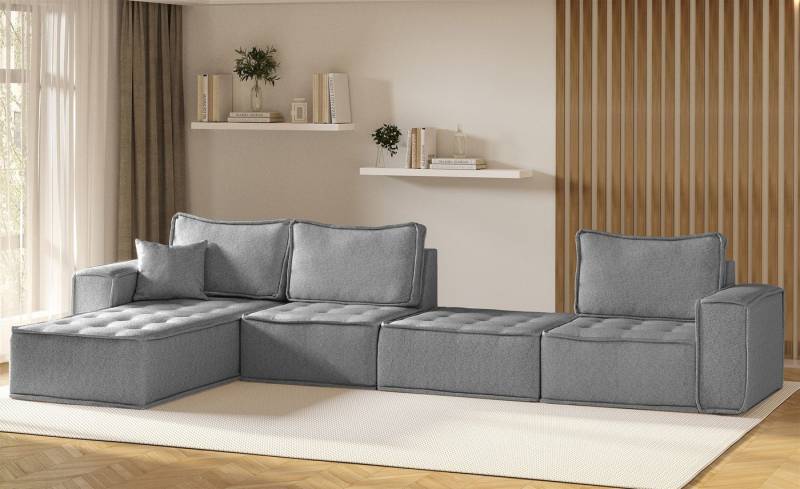 Fun Möbel Ecksofa Modulsofa 4-teilig SANDE XL in Stoff, Alle Module zu System SANDE sind auch Einzel erhältlich, Rundumbezug von Fun Möbel