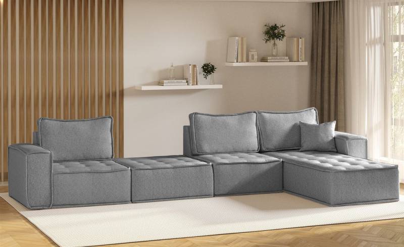 Fun Möbel Ecksofa Modulsofa 4-teilig SANDE XL in Stoff, Alle Module zu System SANDE sind auch Einzel erhältlich, Rundumbezug von Fun Möbel