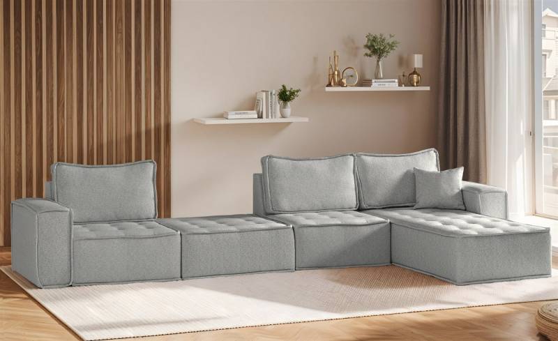 Fun Möbel Ecksofa Modulsofa 4-teilig SANDE XL in Stoff, Alle Module zu System SANDE sind auch Einzel erhältlich, Rundumbezug von Fun Möbel