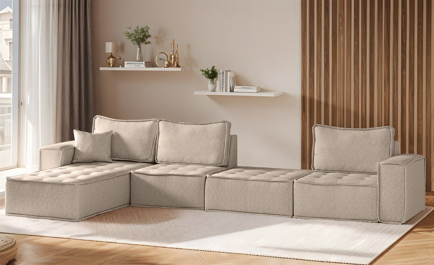 Fun Möbel Ecksofa Modulsofa 4-teilig SANDE XL in Stoff, Alle Module zu System SANDE sind auch Einzel erhältlich, Rundumbezug Fun Möbel Ecksofa Modulsofa 4-teilig SANDE XL in Stoff, Alle Module zu System SANDE sind auch Einzel erhältlich, Rundumbezug von Fun Möbel