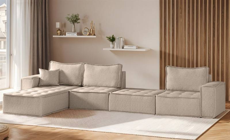 Fun Möbel Ecksofa Modulsofa 4-teilig SANDE XL in Stoff, Alle Module zu System SANDE sind auch Einzel erhältlich, Rundumbezug von Fun Möbel