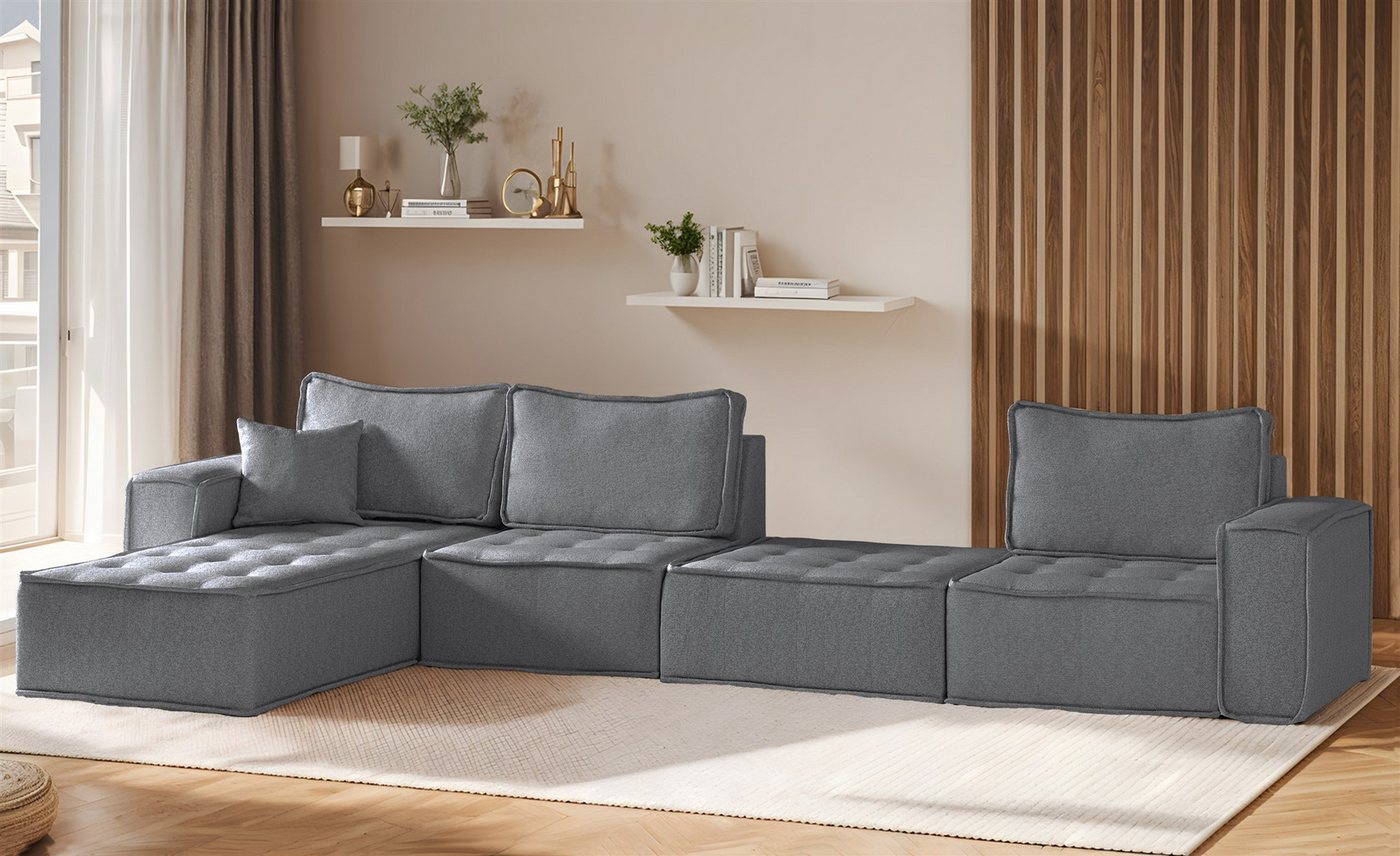 Fun Möbel Ecksofa Modulsofa 4-teilig SANDE XL in Stoff, Alle Module zu System SANDE sind auch Einzel erhältlich, Rundumbezug Fun Möbel Ecksofa Modulsofa 4-teilig SANDE XL in Stoff, Alle Module zu System SANDE sind auch Einzel erhältlich, Rundumbezug von Fun Möbel