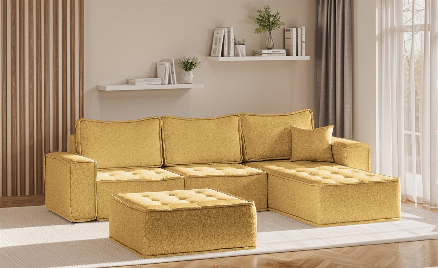 Fun Möbel Ecksofa Modulsofa 4-teilig SANDE in Stoff, Alle Module zu System SANDE sind auch Einzel erhältlich, inkl. Polsterhocker Fun Möbel Ecksofa Modulsofa 4-teilig SANDE in Stoff, Alle Module zu System SANDE sind auch Einzel erhältlich, inkl. Polsterhocker von Fun Möbel