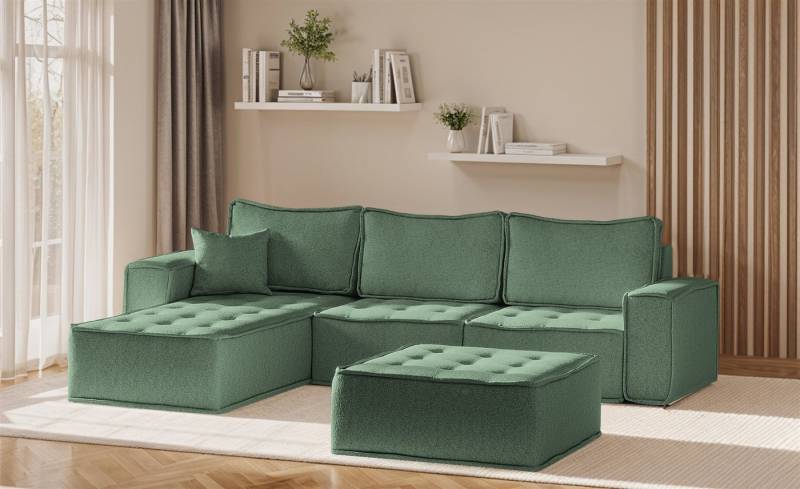 Fun Möbel Ecksofa Modulsofa 4-teilig SANDE in Stoff, Alle Module zu System SANDE sind auch Einzel erhältlich, inkl. Polsterhocker von Fun Möbel