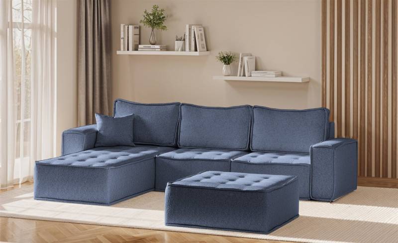 Fun Möbel Ecksofa Modulsofa 4-teilig SANDE in Stoff, Alle Module zu System SANDE sind auch Einzel erhältlich, inkl. Polsterhocker von Fun Möbel