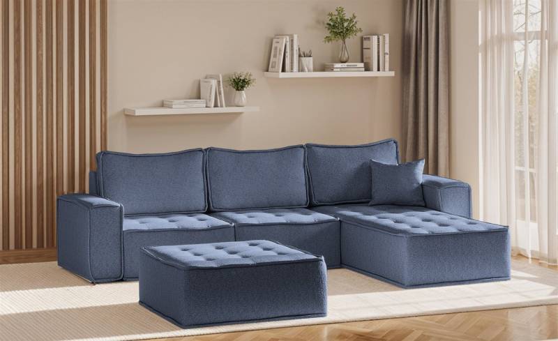 Fun Möbel Ecksofa Modulsofa 4-teilig SANDE in Stoff, Alle Module zu System SANDE sind auch Einzel erhältlich, inkl. Polsterhocker von Fun Möbel