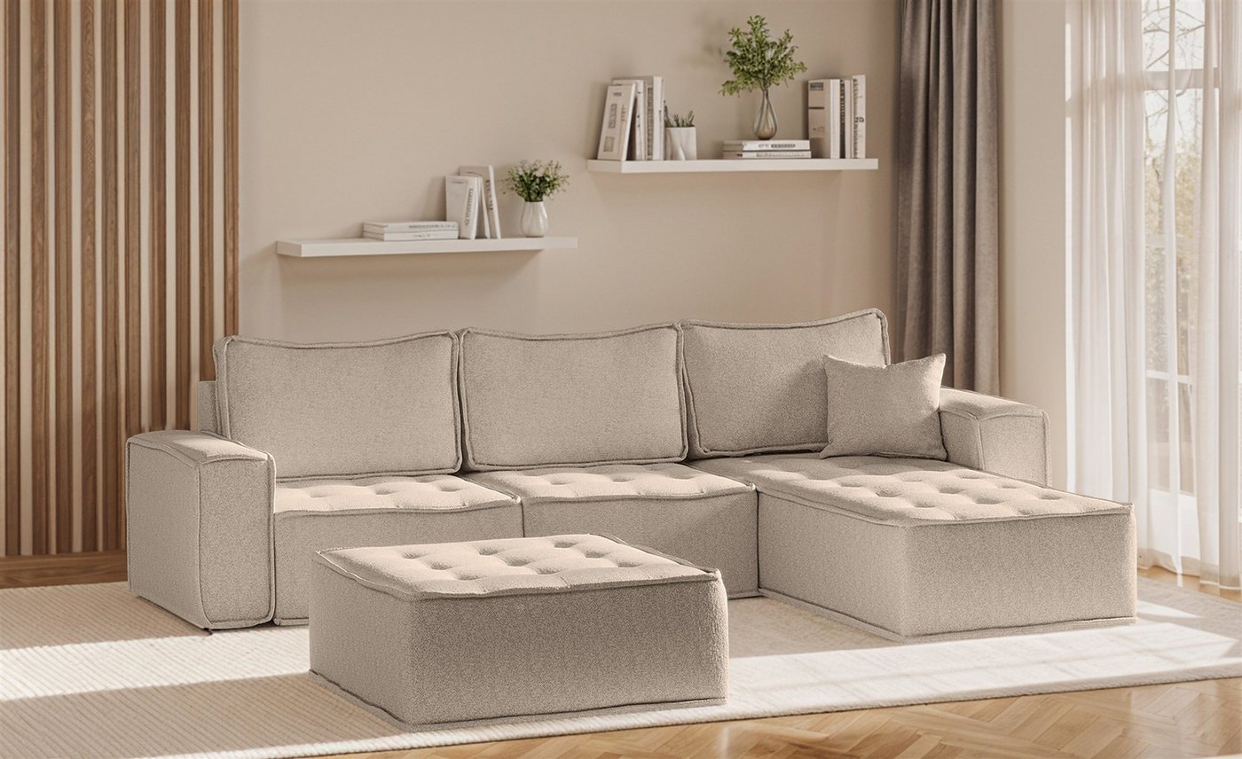 Fun Möbel Ecksofa Modulsofa 4-teilig SANDE in Stoff, Alle Module zu System SANDE sind auch Einzel erhältlich, inkl. Polsterhocker Fun Möbel Ecksofa Modulsofa 4-teilig SANDE in Stoff, Alle Module zu System SANDE sind auch Einzel erhältlich, inkl. Polsterhocker von Fun Möbel
