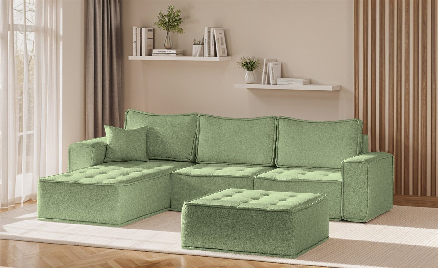 Fun Möbel Ecksofa Modulsofa 4-teilig SANDE in Stoff, Alle Module zu System SANDE sind auch Einzel erhältlich, inkl. Polsterhocker Fun Möbel Ecksofa Modulsofa 4-teilig SANDE in Stoff, Alle Module zu System SANDE sind auch Einzel erhältlich, inkl. Polsterhocker von Fun Möbel